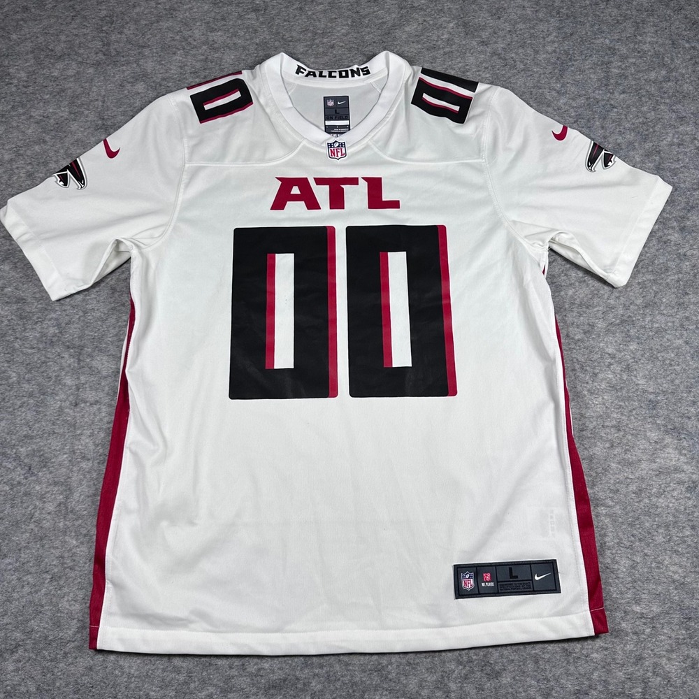 Nike Atlanta Falcons Jersey Mens Large White Custom Groomsman 00 NFL On Field